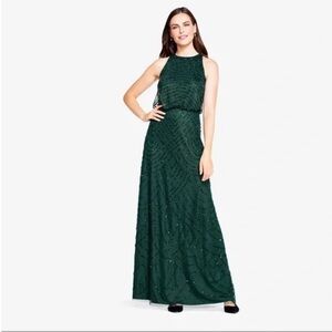 Adrianna Papell Green Maxi Dress